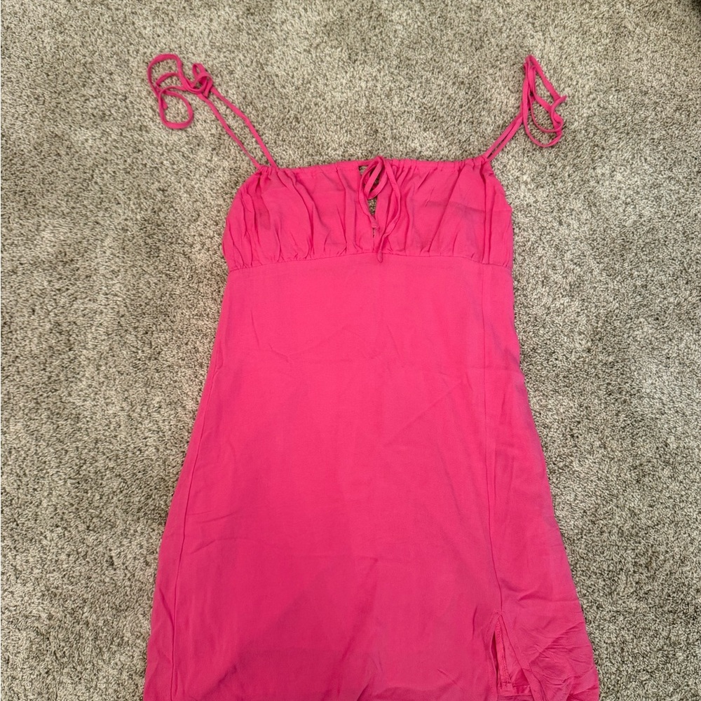 Pink Adjustable Strap Dress